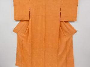 リサイクル　抽象菊模様織り出し一つ紋色無地着物